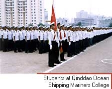 Students at Qinddao Ocean Shipping Mariners College