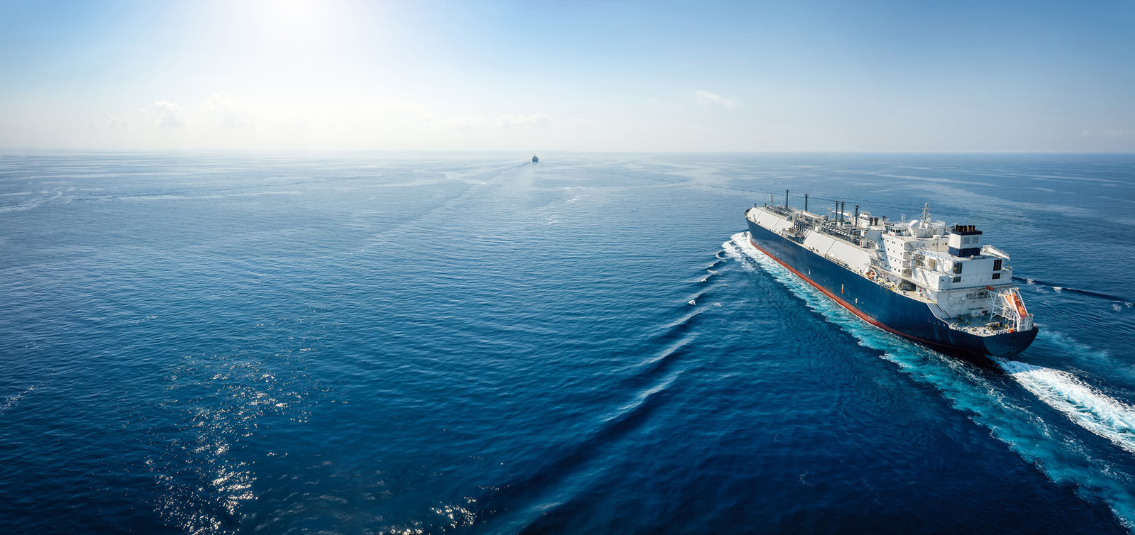 LNG vessel sailing in open ocean