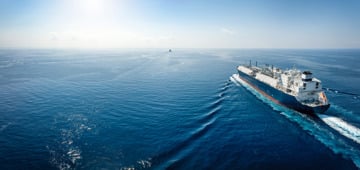 LNG vessel sailing in open ocean