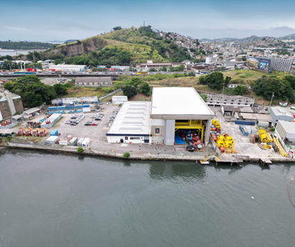 A birds eye view of the Kongsberg Maritime facilities in Niteroi Brazil.
