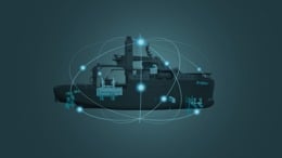 graphic showing integration of machinery and systems on marine vessel