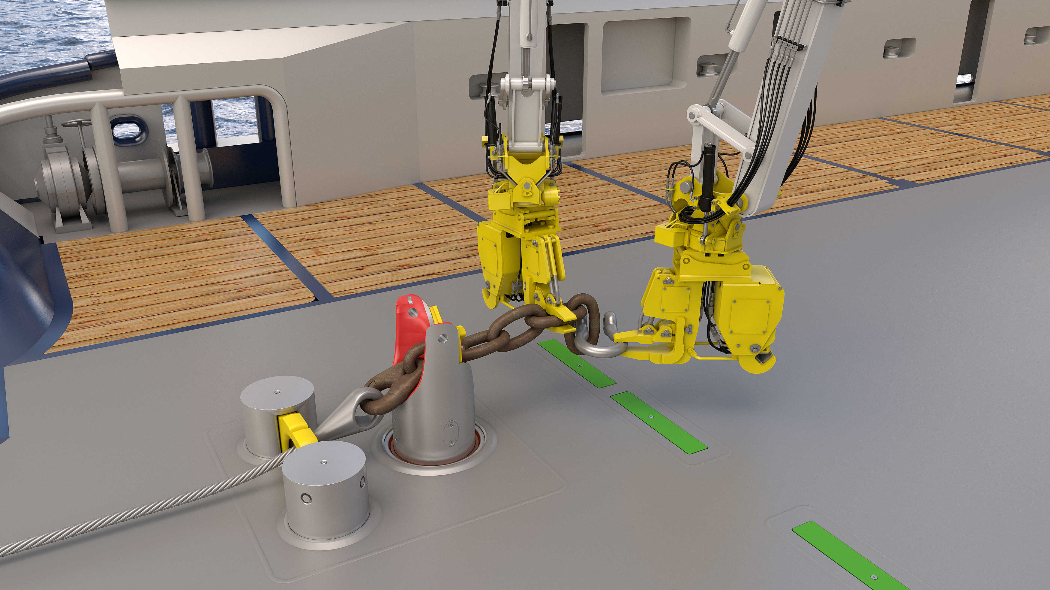 Safer deck operations SDO for anchor handling vessel Kongsberg Maritime