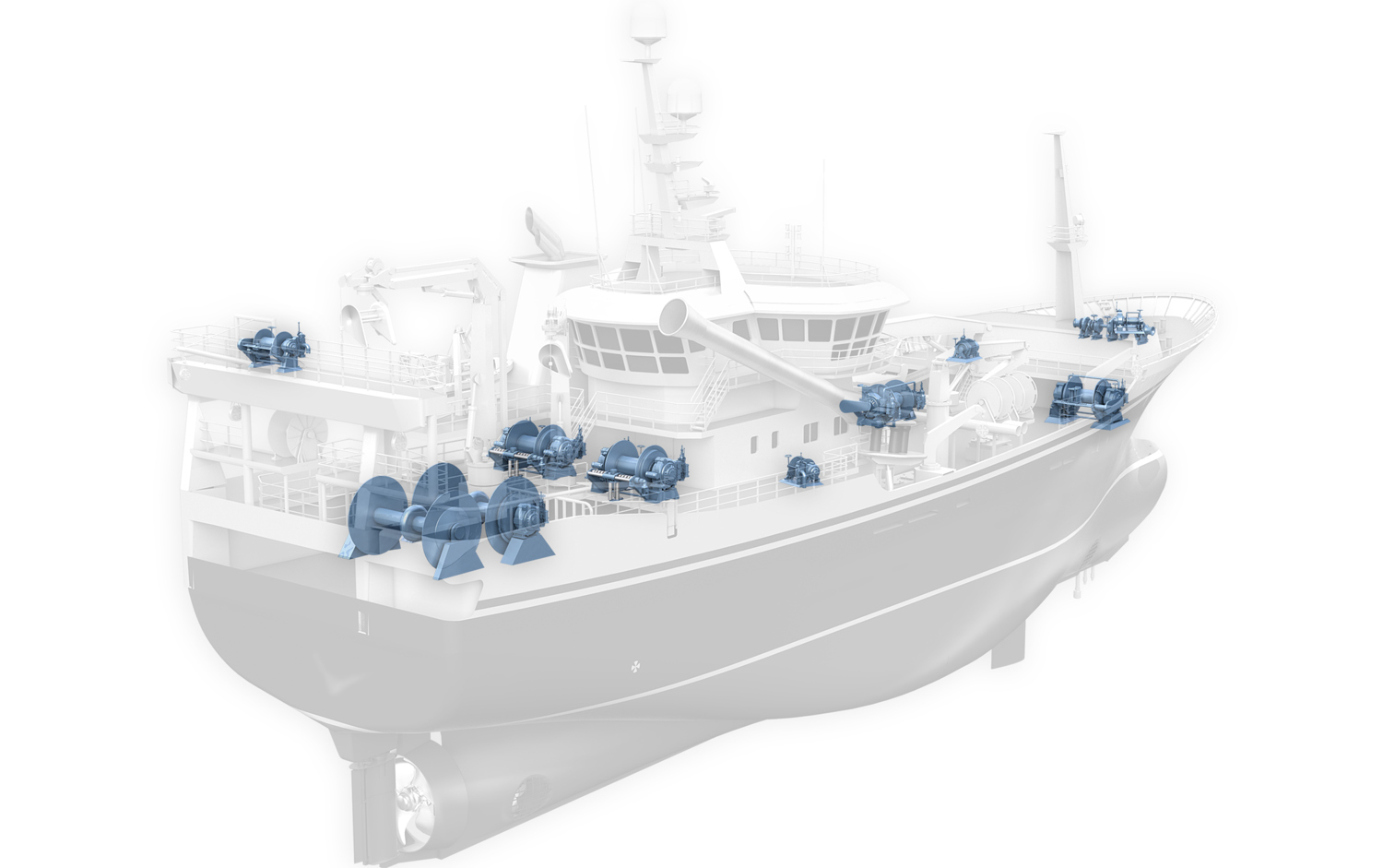 Deck machinery for fishing vessels - Kongsberg Maritime