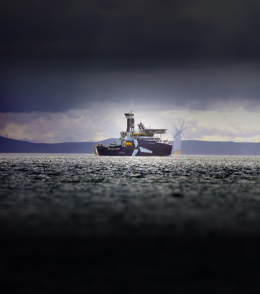 IWS Skywalker near windmills at sea