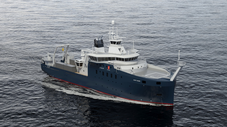 A rendering of a research vessel design by Kongsberg Maritime