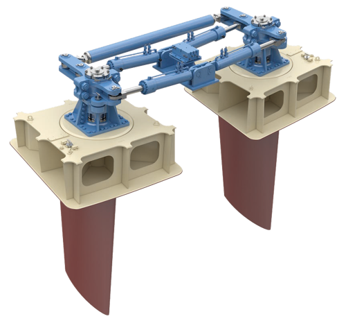 A naval actuator steering gear from Kongsberg Maritime