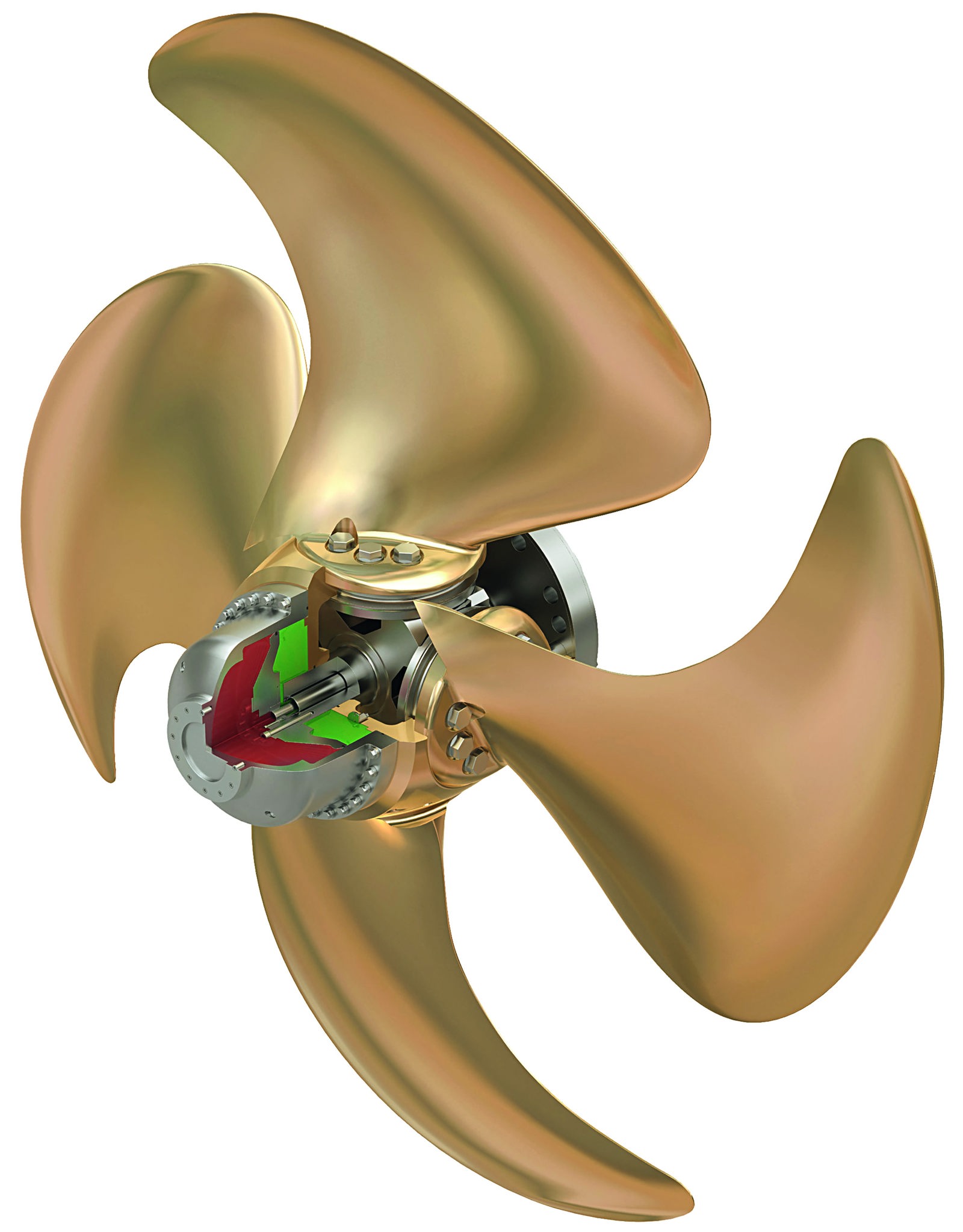Detailed 3D model of a controllable pitch marine propeller