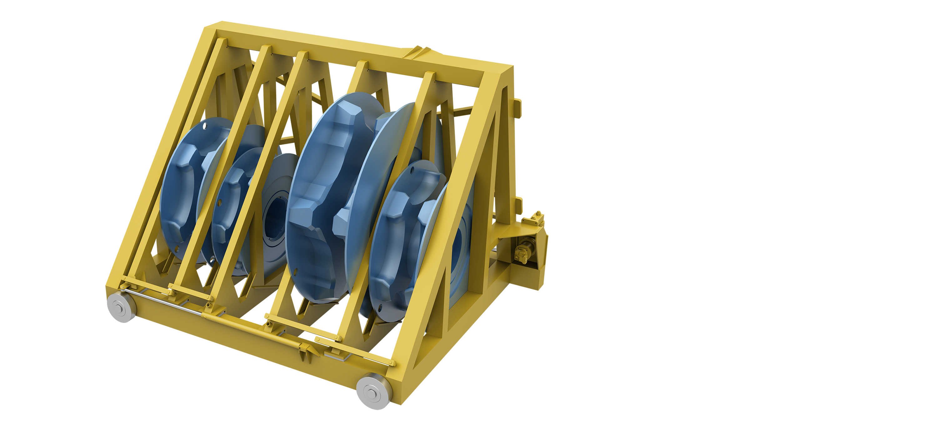 Chain lifter changer and storage rack for anchor handling vessel