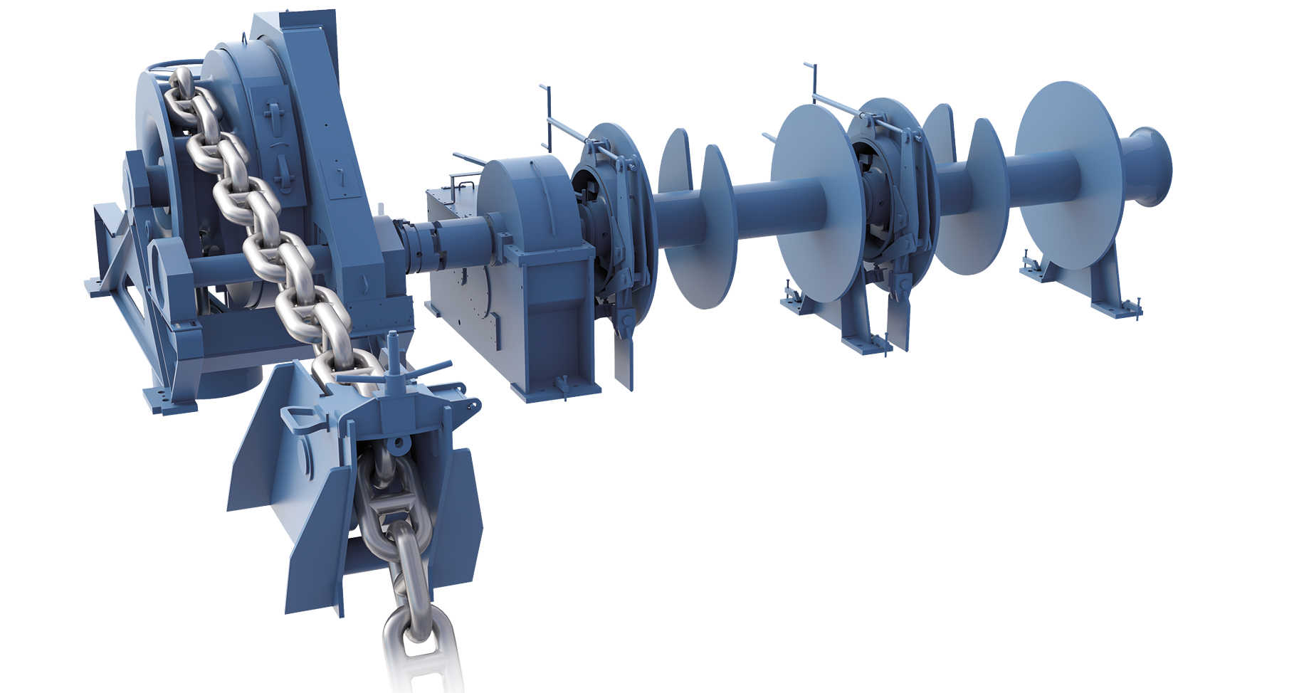 Modular anchor and mooring winches for merchant vessels Kongsberg