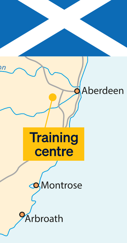 Map of our training center in Aberdeen