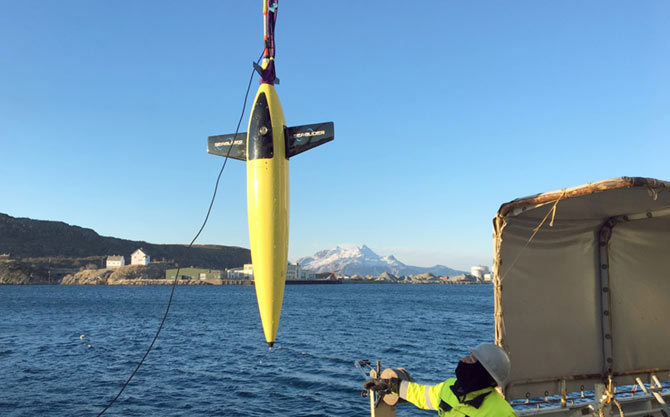 Seagliders are a range of autonomous underwater vehicles (AUV) or underwater gliders developed for continuous, long term measurement of oceanographic parameters. Photo by courtesy of Cyprus Subsea Consulting and Services (CSCS).