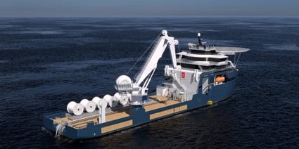 offshore vessel with winch system