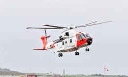 AW101 rescue helicopter in air