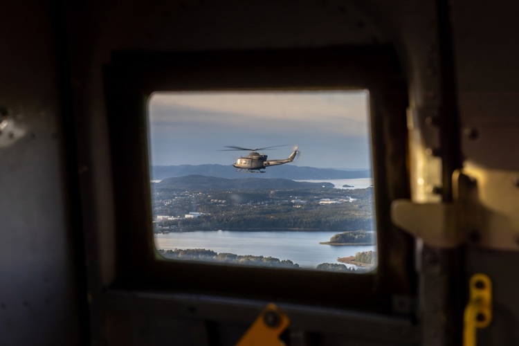 Inside a Bell 412 of the Norwegian Air Force. Credit Onar Digernes Aase /Forsvaret