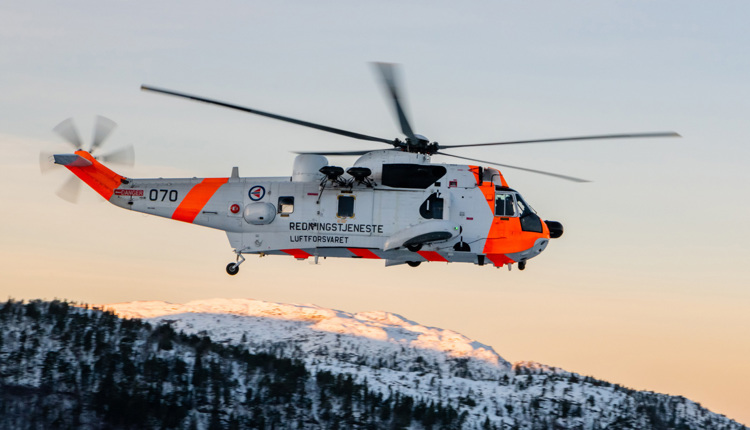 SeaKing rescue helicopter in air