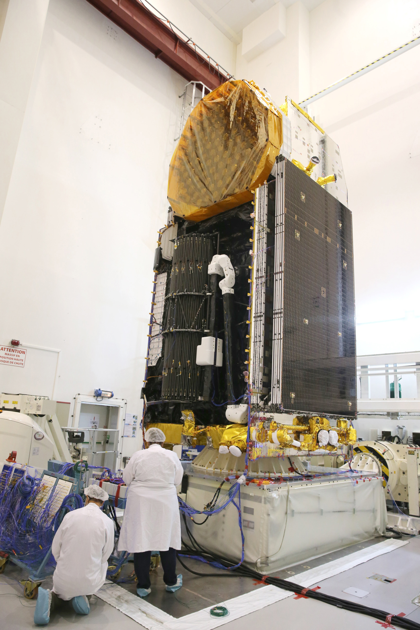 Inmarsat's first I-6 series satellite, F1, is currently undergoing testing in Toulouse, France ahead of a 2021 launch. Credit: Inmarsat/Airbus Defence and Space