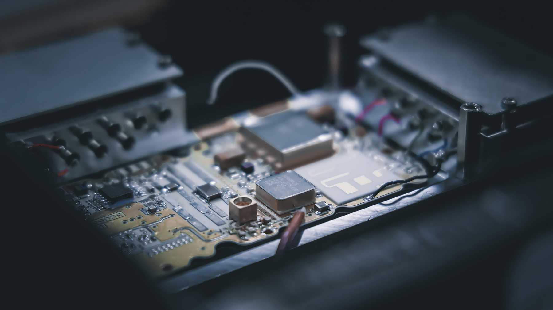 Detailed photo of space electronics
