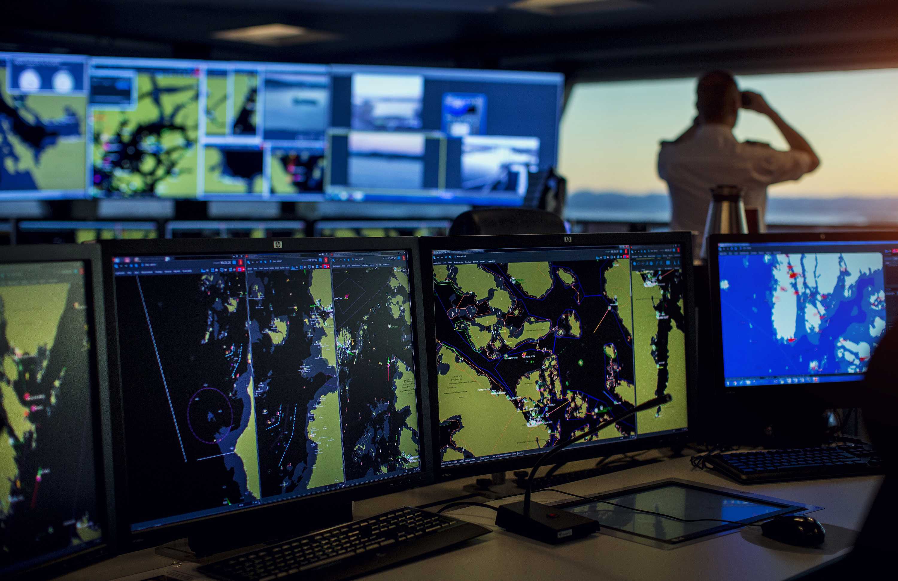 Control room of a ship - maritime surveillance