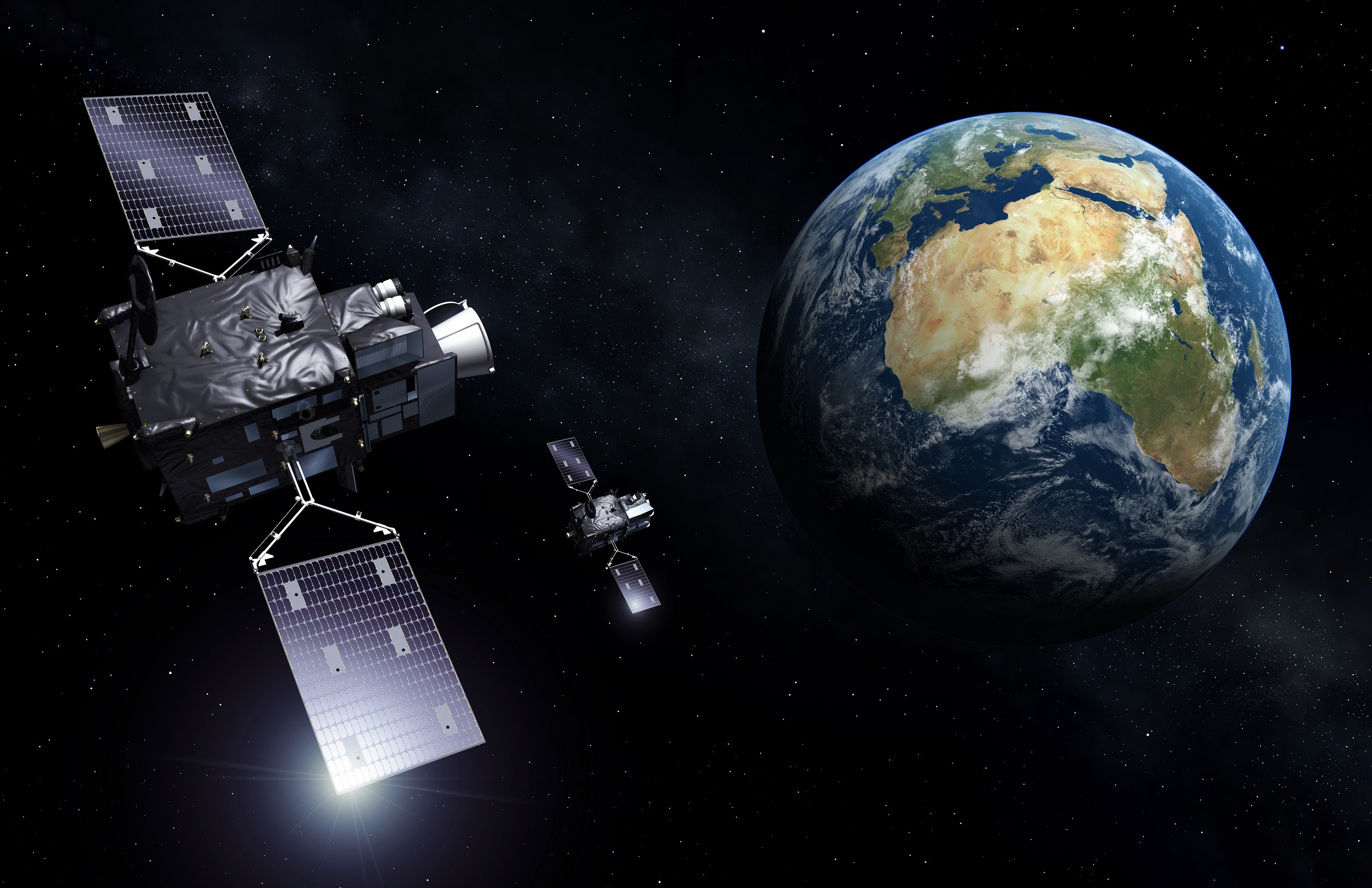 Meteosat Third Generation (MTG) Imaging and Sounding satellites. Credit ESA, CC BY-SA 3.0 IGO.jpg