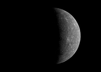 Mariner 10's first image of Mercury from 3 million+ miles_Photo by NASA