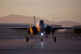 F-35 Joint Strike Fighter on landing strip