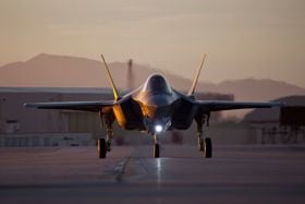 F-35 Joint Strike Fighter on landing strip