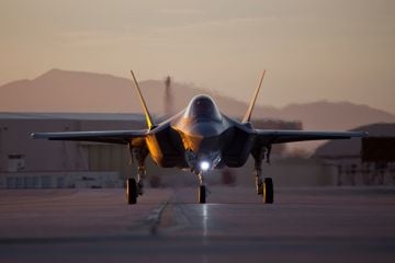 F-35 Joint Strike Fighter on landing strip