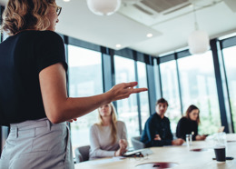 Illustration photo of people in a business meeting.