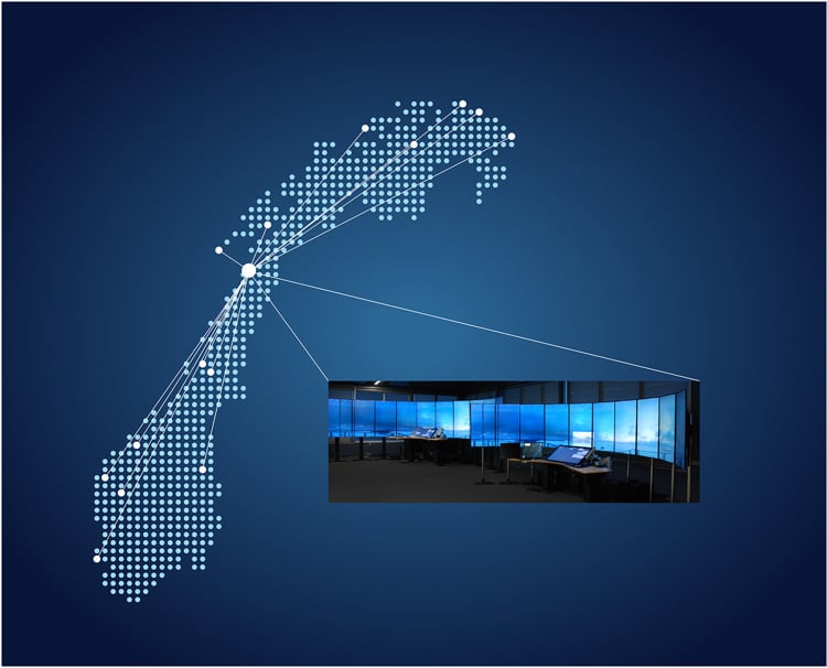Norway map of Remote Tower Module (RTM) locations