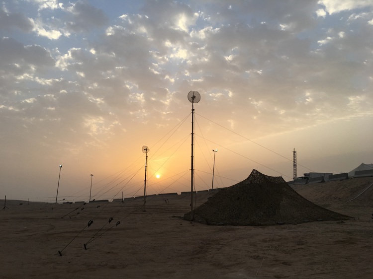 K-TaCS Antennas and tent during sunset