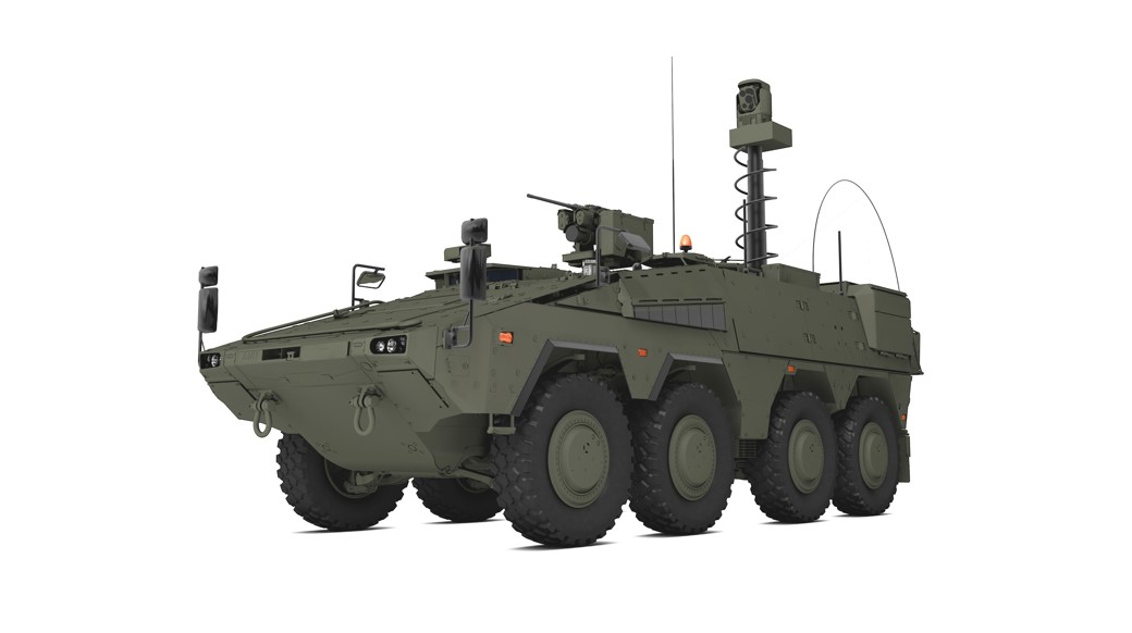 RS4 installed on a BOXER 8x8 with a new mission module.